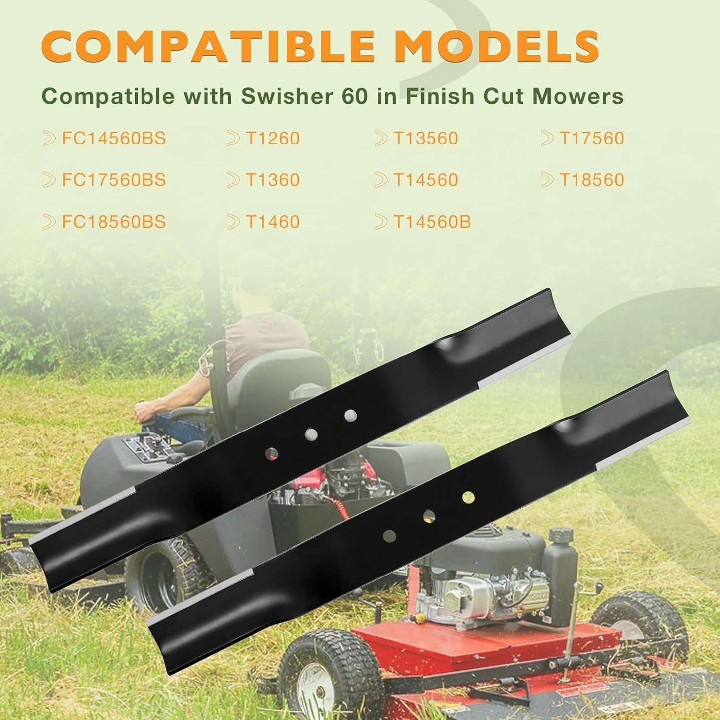 2Pcs 20.5"X2.25" Lawnmower Blade For Swisher 60" Finish Cut Mower Oregon 91-050
