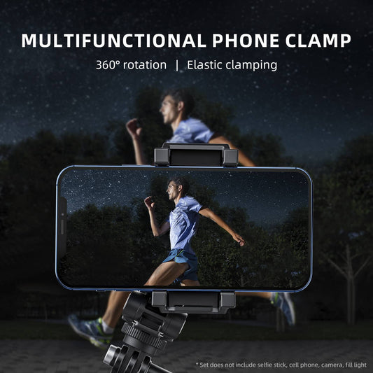 Solid Spare Phone Holder 360Degree Rotating Expandable Fill Light Mobile Phone Desktop Stand