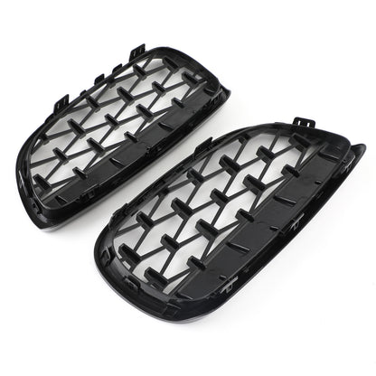 Front Kidney Grille Grill Fit BMW 2007-2010 E92 E93 328i 335i 2DR Meteor Black