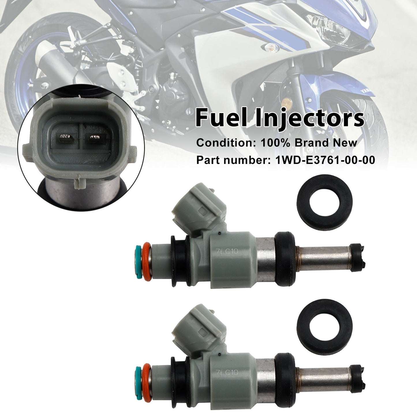 2PCS 1WD-E3761-00-00 Fuel Injectors For Yamaha YZF-R3 2015-2022