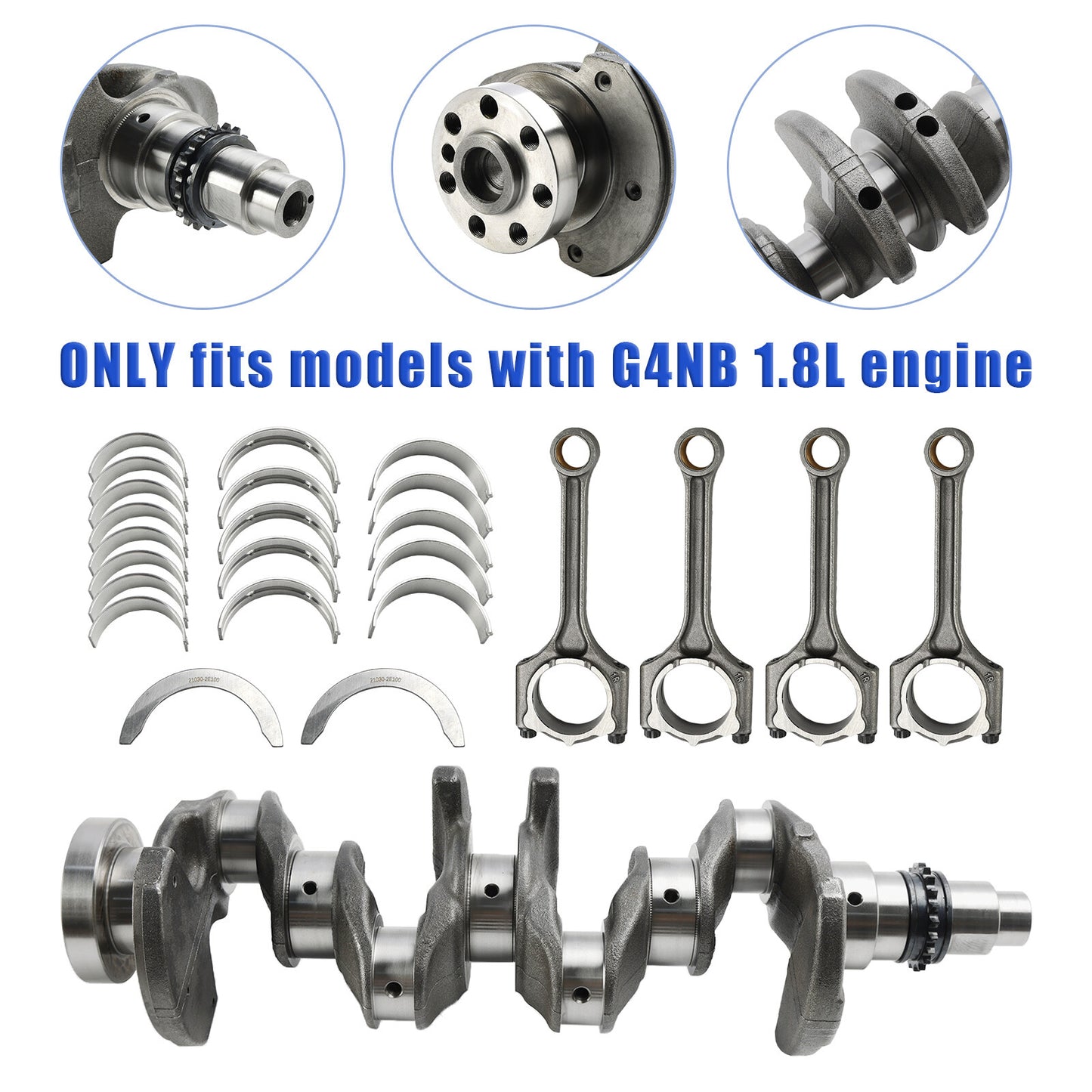 G4NB 1.8L Engine Crankshaft & Rods & Bearings Set for Hyundai Elantra Forte KIA