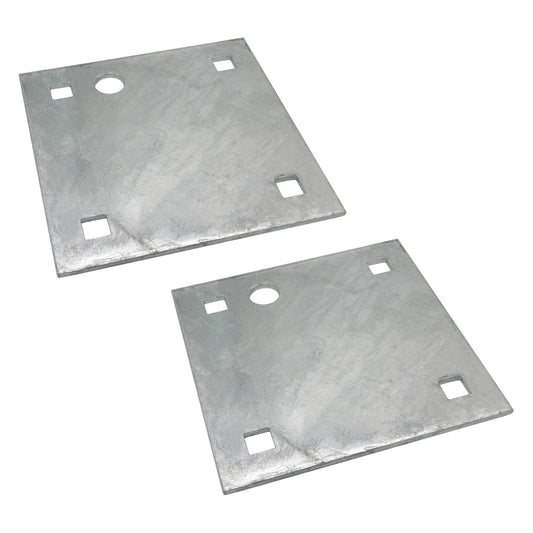 Solid Spare Stationary & Floating Dock Backer Plates 5"x5" Heavy-Duty Galvanized Steel (2)