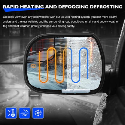 Left Driver Side Convex Mirror Glass w/ Power Heated For 2014-2020 Toyota Sienna