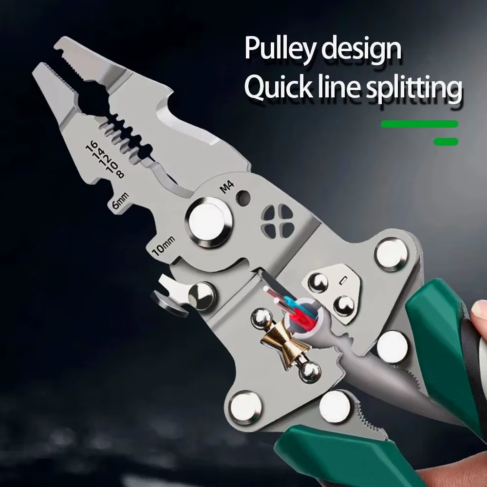 Foldable Wire Stripper Crimper Cutter Multi Tool for Electricians