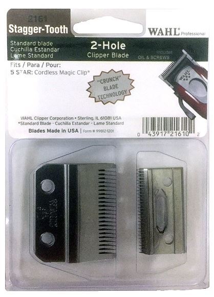Solid Spare Wahl Stagger-Tooth 2-Hole Clipper Blade for 5 Star Cordless Magic Clip #2161