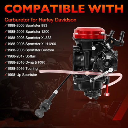 CV40 Carburetor For 88-16 Harley Davidson Sportster 883 1200 XL883 XLH1200 Carb