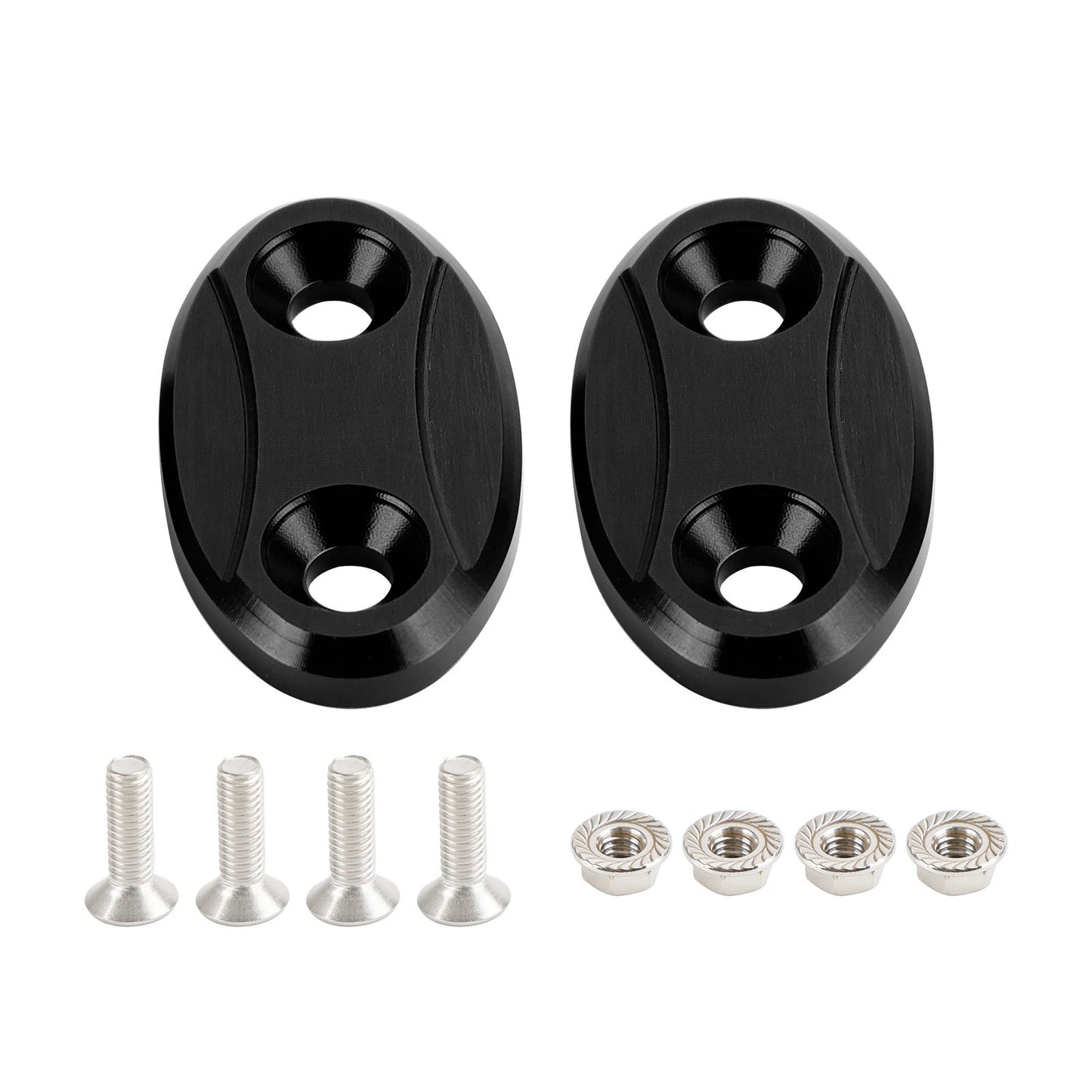 ALUMINUM MIRROR BLOCK OFF PLATES HOLE CAPS BLACK FOR YAMAHA YZF-R1 R1 2007-2014