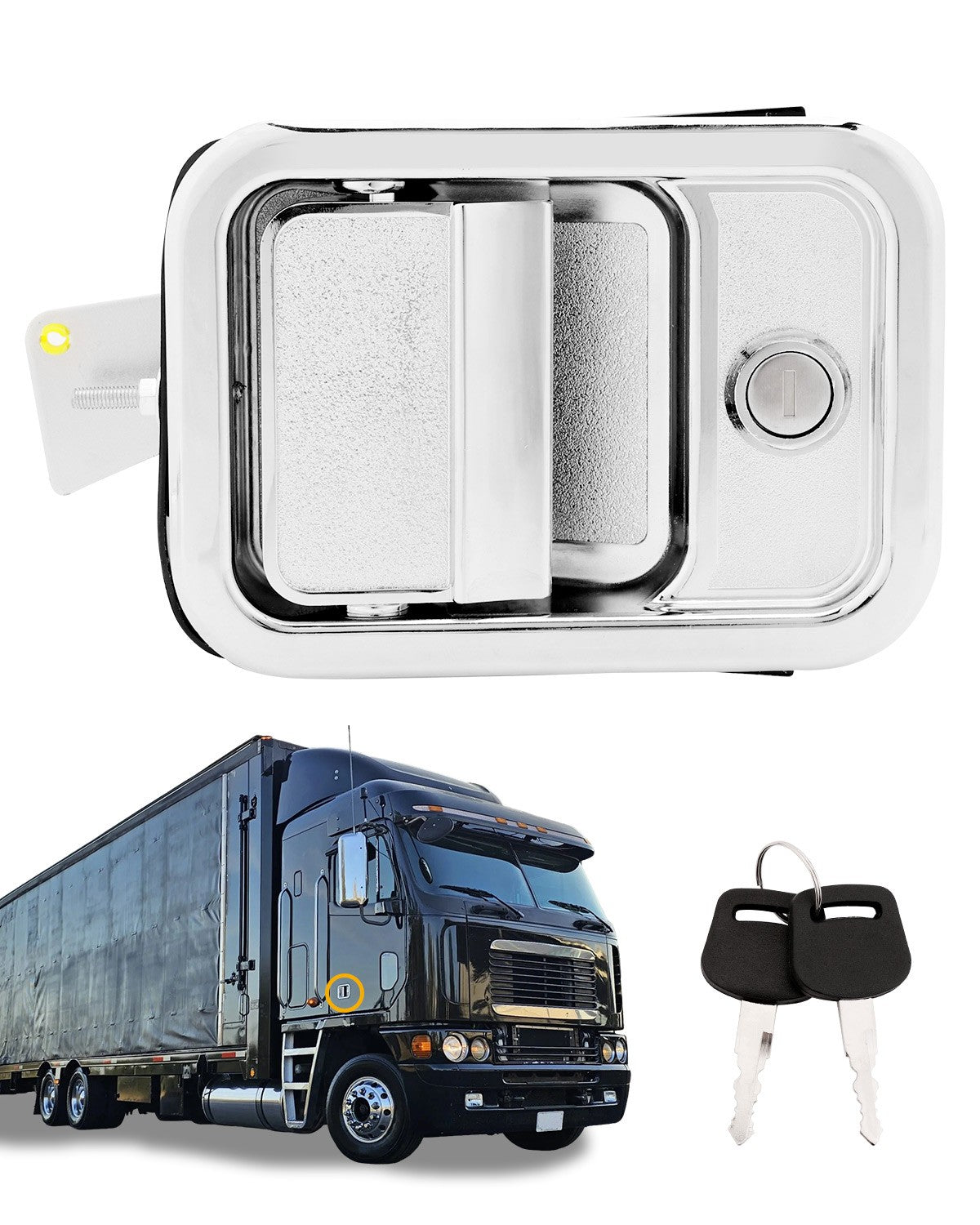 Front Right Exterior Door Handle w/Lock Cylinder Fit 03-14 Freightliner Columbia
