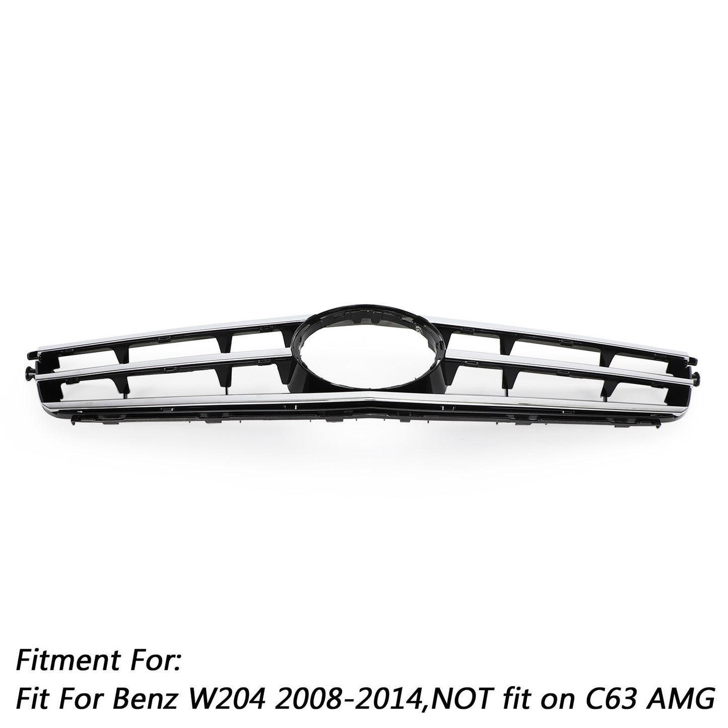 LED Black Chrome Front Grill Grille Fits Benz C Class W204 C300 C350 2008-2014·