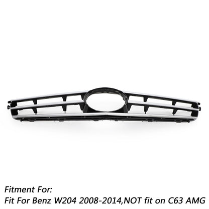 LED Black Chrome Front Grill Grille Fits Benz C Class W204 C300 C350 2008-2014·