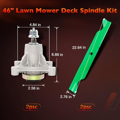 46" Mower Blade Spindle Belt Wheel Idler Kit For Husqvarna RZ4623 RZ46i Z246