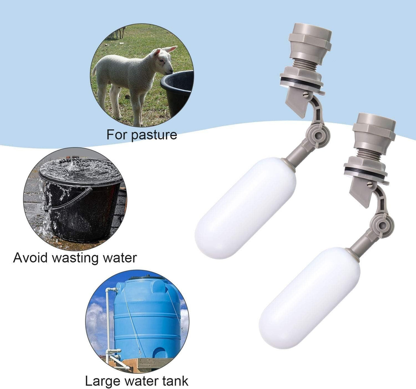 4x Water Float Valve Adjustable Arm Water Filter Float 1/2" Automatic Fill Stop