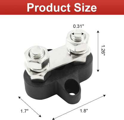 Battery Terminal Block Positive Negative M8 Dual Studs Junction for RV Car Boat
