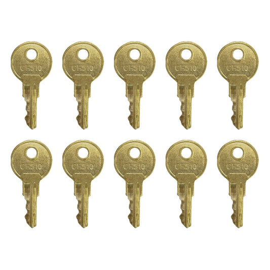 Solid Spare Key Replacement for Truck Tool Box, Trailer, Cabinet, RV Compartments CH510 (10)