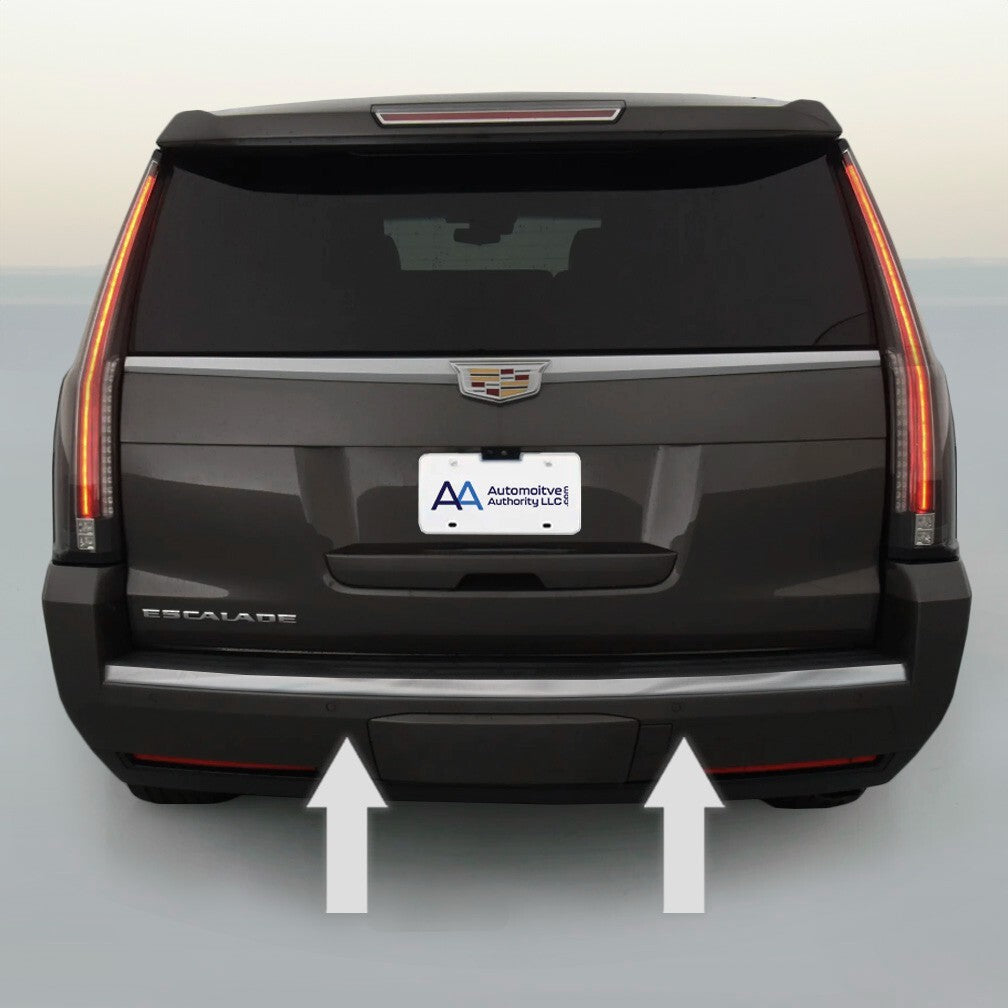 Fits 2015-2020 CADILLAC ESCALADE CHROME REAR BUMPER TRUNK TRIM MOLDING PRECUT