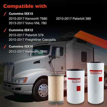 LF14000NN FF5776 K37-1029 Oil Fuel Filters For Kenworth T680 T880 Peterbilt 389