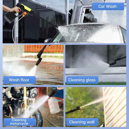 6in1 Cordless High Pressure Car Washer Cleaner Gun w/ 3 Function Levers Portable