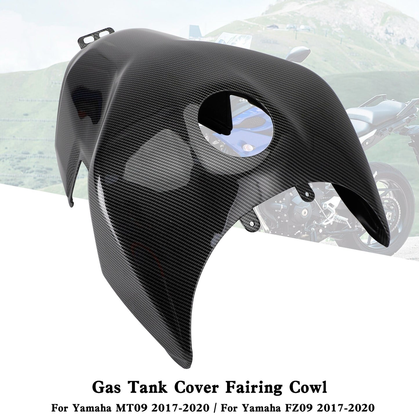 Gas Tank Cover Trim Fairing Cowl For Yamaha MT-09 MT09 FZ09 2017-2020 Carbon #3,