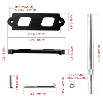 Black Battery Tie Down Kit Hold Down Rod With Tray Hooks For Honda Civic Integra