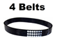 Solid Spare Belts for Eureka AS-2000 Series Upright Vacuum Long Life Belts 4-Pack