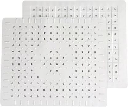 2Pcs Kitchen Sink Mat Non-Slip Rubber Drain Pad Protector Food Drainer 12 x 10in
