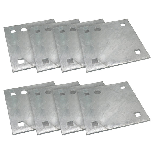 Solid Spare Stationary & Floating Dock Backer Plates 5"x5" Heavy-Duty Galvanized Steel (8)