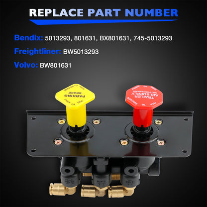 801631 MV-3 Dash Air Brake Control Valve For Bendix Freightliner BW5013293 Volvo
