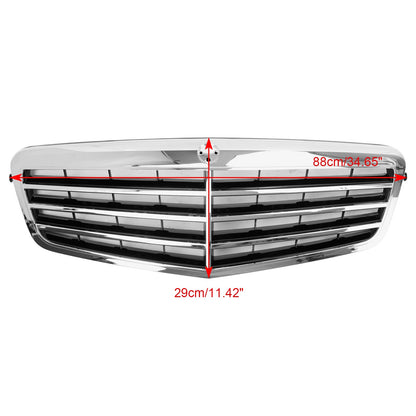 Chrome Front Grill Grille Fit Mercedes-Benz E Class W212 E350 E550 2010-2013