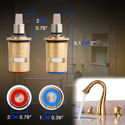 Ceramic 1/4-Turn Cold & Hot Valve Cartridge Kit 1-099XKJKABNF 1-100XKJKABNF