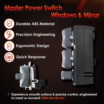 Master Power Window Mirror Control Switch For Chevy GMC C/K 1500 2500 3500 Tahoe