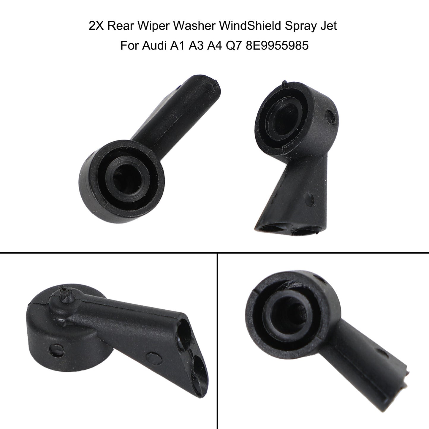 2X Rear Wiper Washer WindShield Spray Jet For Audi A1 A3 A4 Q7 8E9955985