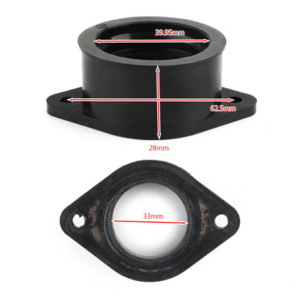 2 Manifolds Carb Holder Insulator Intake Boots Fit for Kawasaki KZ440 1980-1983