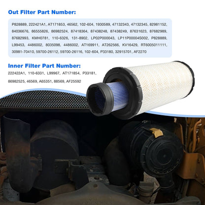 P828889 P829333 Air Filters Set Fits John Deere 5103 5203 Cat 416C 416D Kubota