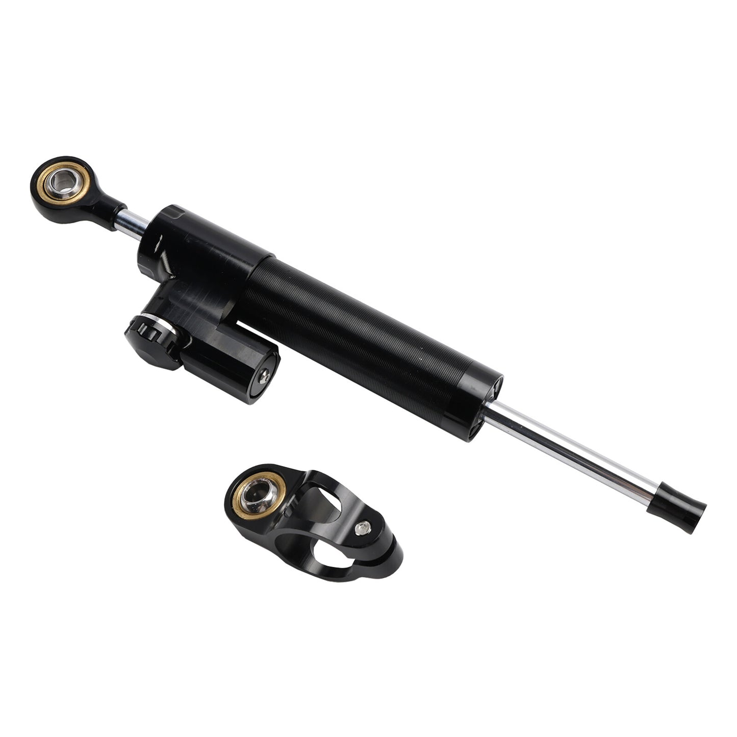 Universal Motorcycle CNC Adjustable Steering Damper Stabilizer Top Black US