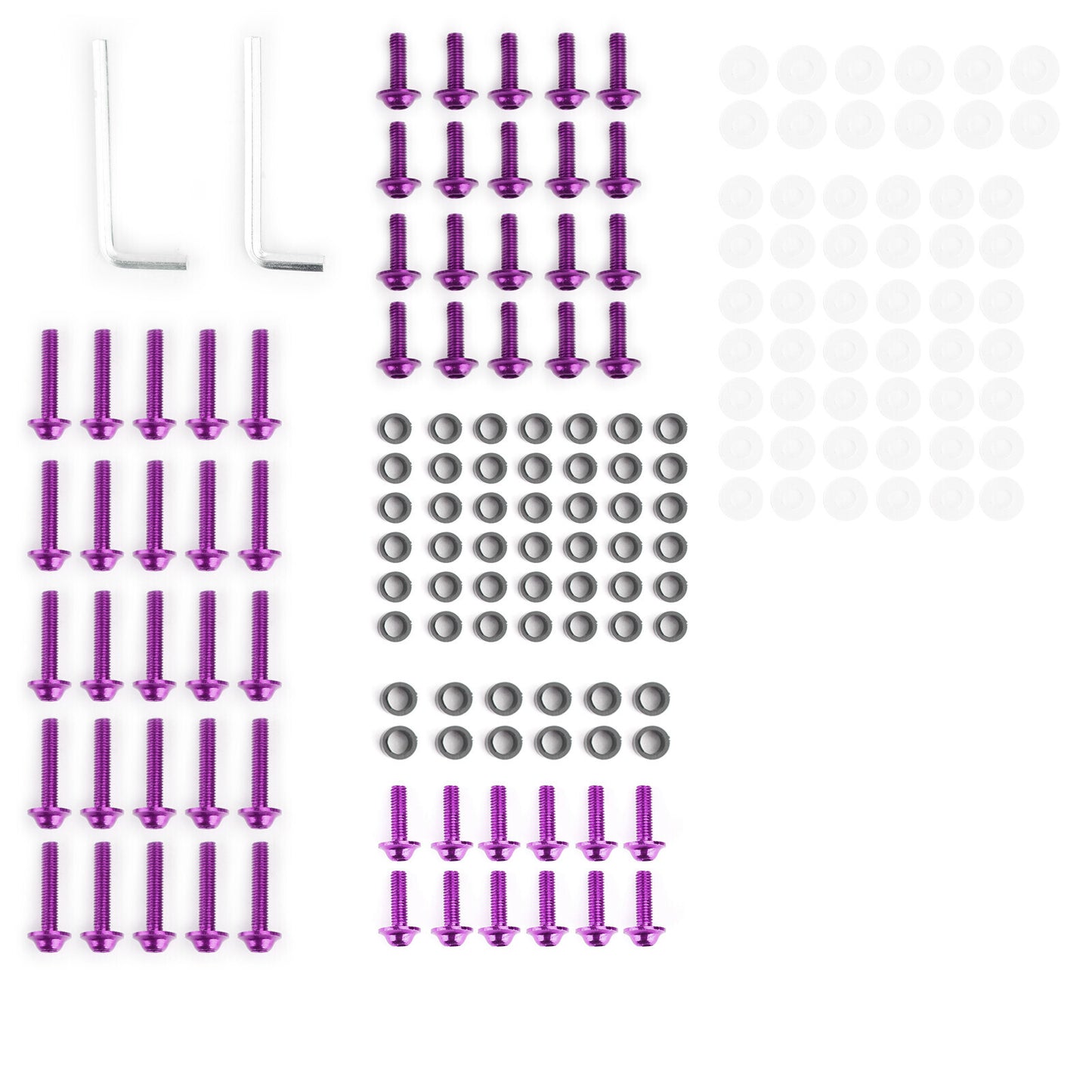 158x Motorbike Purple Fastener Clip Screw Kit Windscreen Fairing Bolt Universal