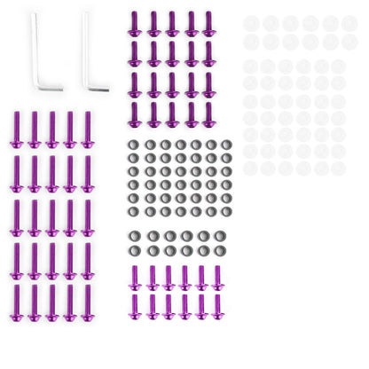 158x Motorbike Purple Fastener Clip Screw Kit Windscreen Fairing Bolt Universal