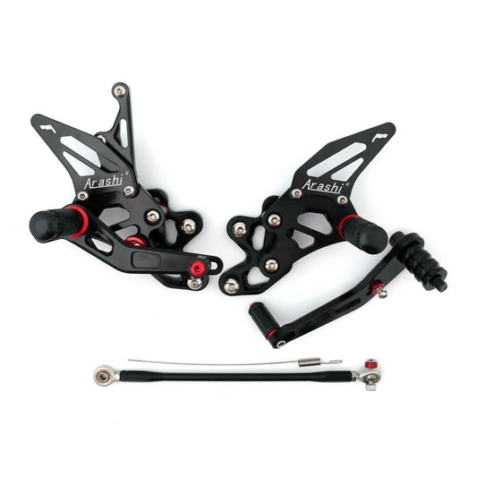Solid Spare Racing Footrest Rearsets Rear Set Foot pegs Fit For Suzuki GSXR 600/750 11-19 Bk