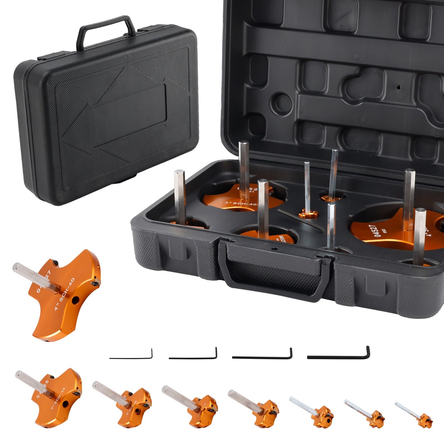 PVC Pipe Reamer Kit 8 Sizes Triple Blades PVC Fitting Saver For Plumbing