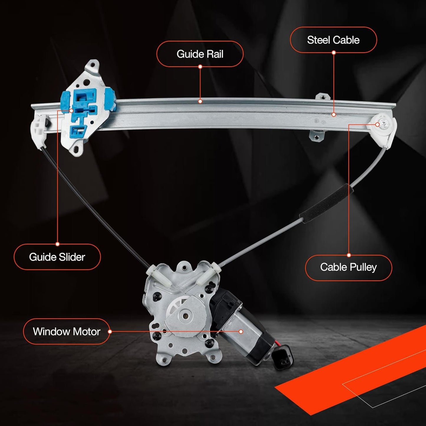 Front Left & Right Power Window Regulator w/Motor For 03-06 Mitsubishi Outlander