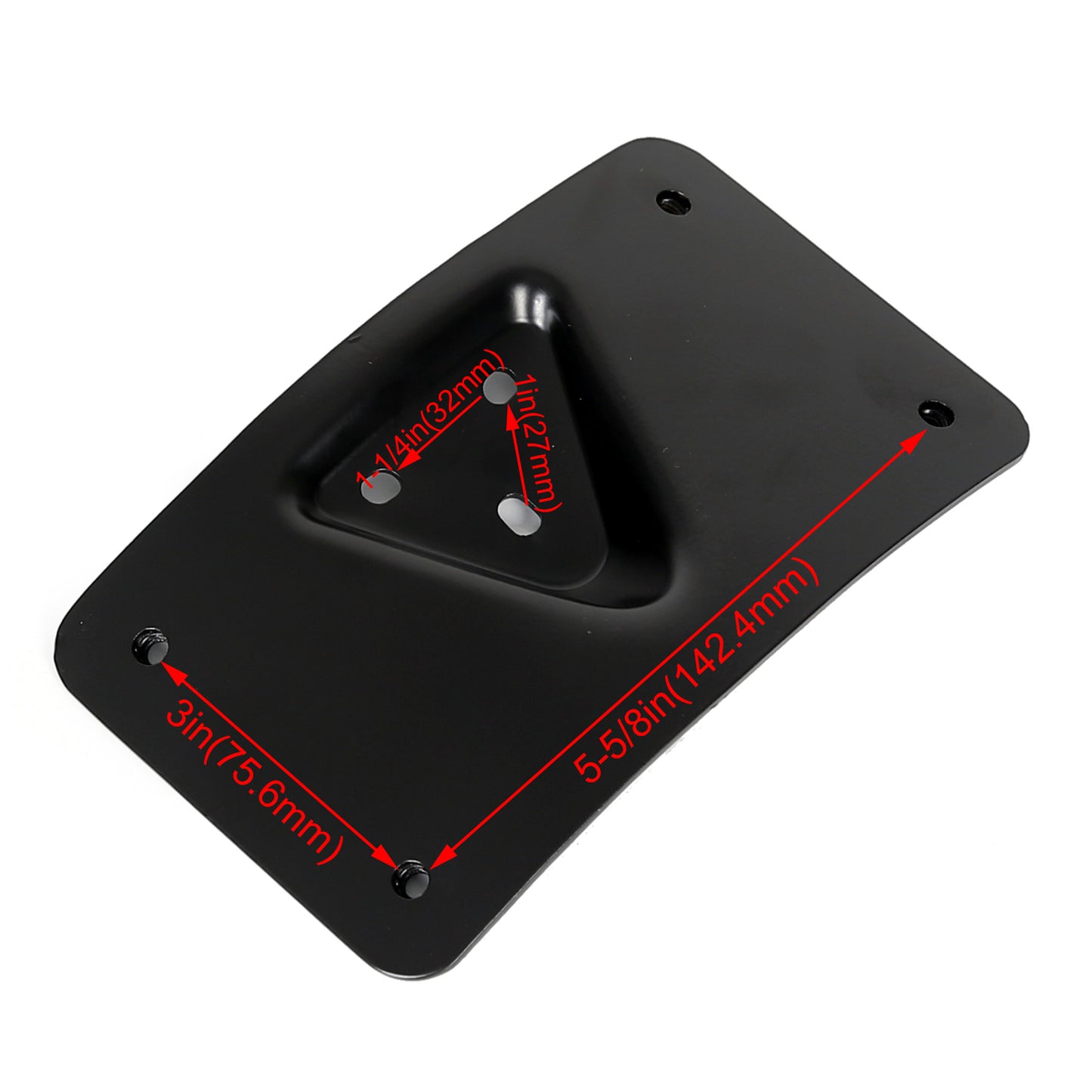 Solid Spare Curved Laydown License Plate Mount Bracket Frame For Harley Softail Dyna, Steel