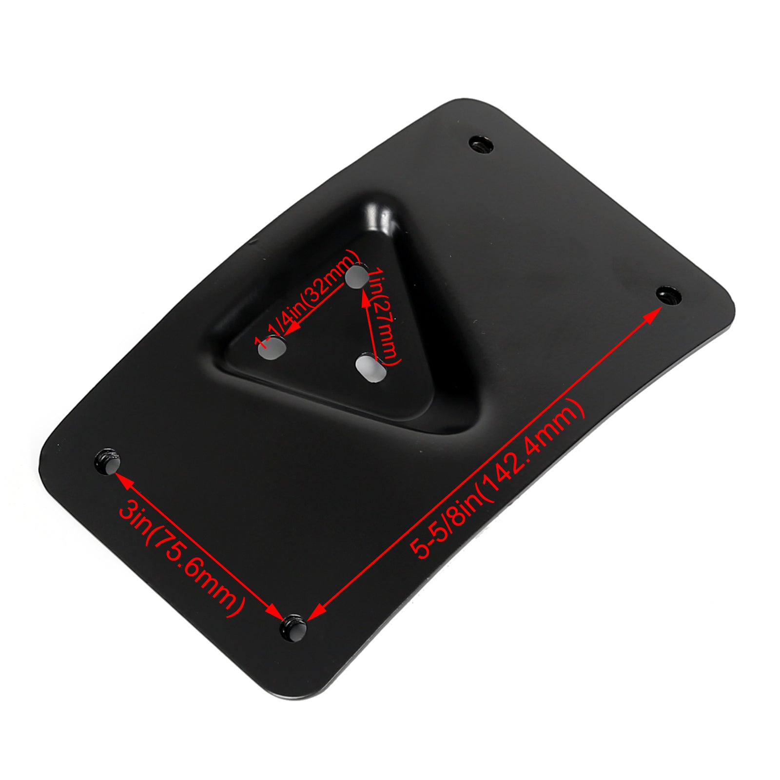 Solid Spare Curved Laydown License Plate Mount Bracket Frame For Harley Softail Dyna, Steel