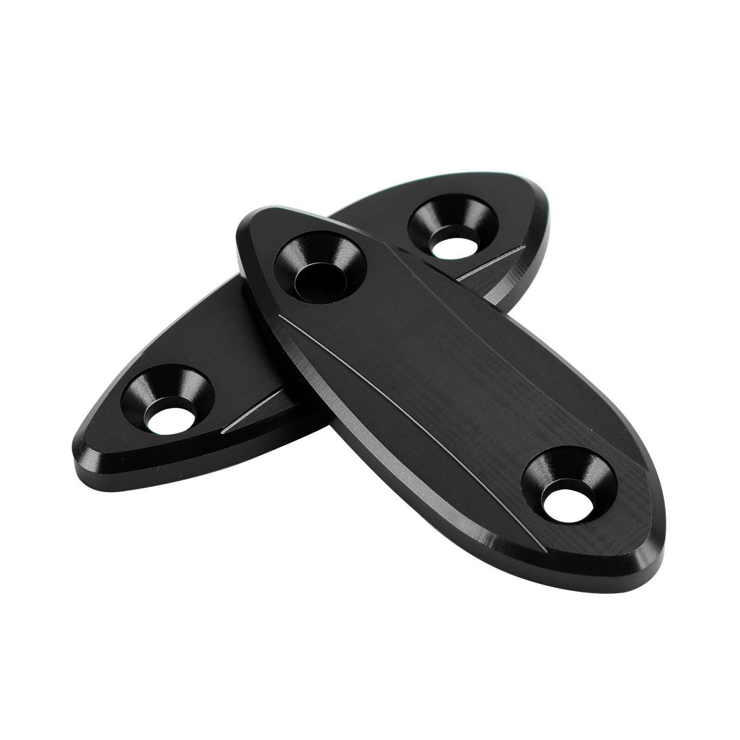 Black mirror delete blanking block off plates fits Kawasaki ZX-6R ZX6R 2009~2012
