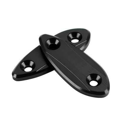 Black mirror delete blanking block off plates fits Kawasaki ZX-6R ZX6R 2009~2012