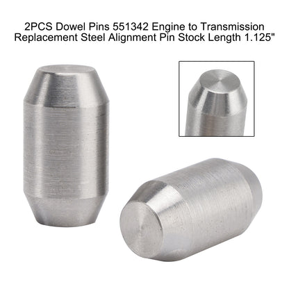 2PCS Dowel Pins 551342 Engine to Transmission Alignment Pin Stock Length 1.125"