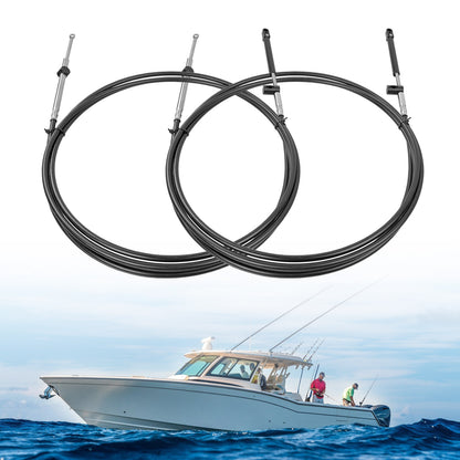2PCS 12FT Outboard Throttle Cable Gen I Control Shift Cables For Mercury Mariner
