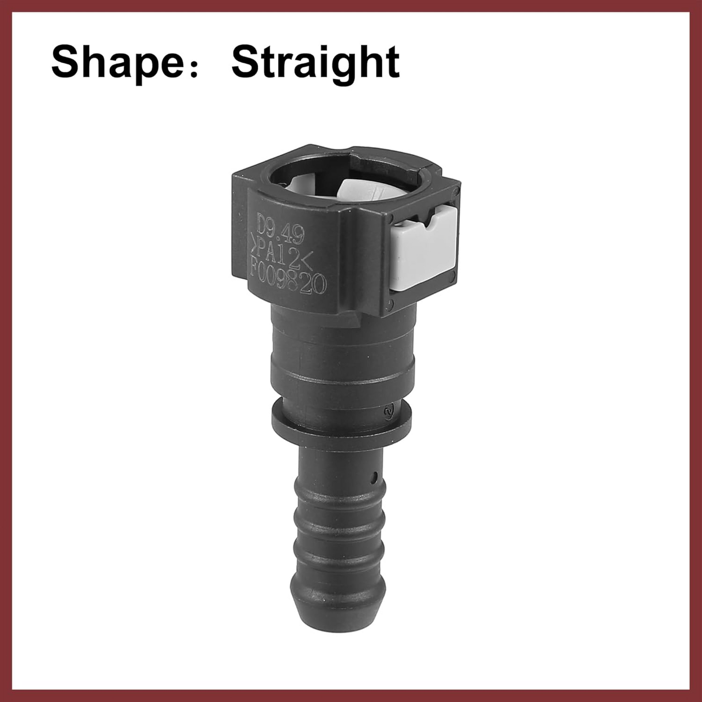 TWO Fuel Line Quick Connect Straight Push-On Adapter Connector for 3/8 to 3/8