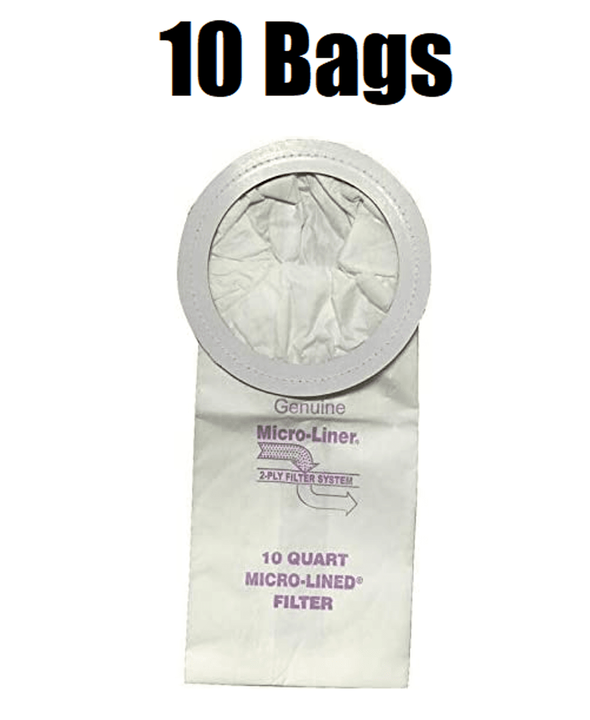 Solid Spare DVC Microlined Bags for ProTeam 10qt Vacuum 100331 - 10 Bags