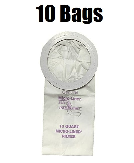 Solid Spare DVC Microlined Bags for ProTeam 10qt Vacuum 100331 - 10 Bags