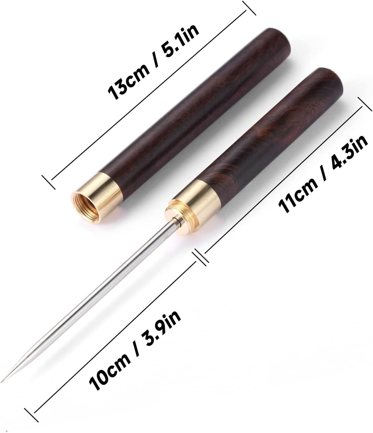 2 Pack Stainless Steel Ice Picks with Safety Cover 9-inch Pick Tool Breaking Ice