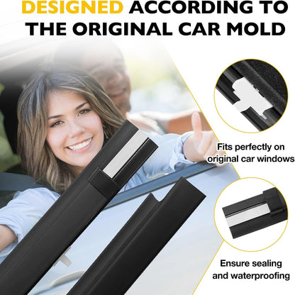 2X Front Weatherstrip Door Window Moulding Trim Seal Set For 95-04 Toyota Tacoma